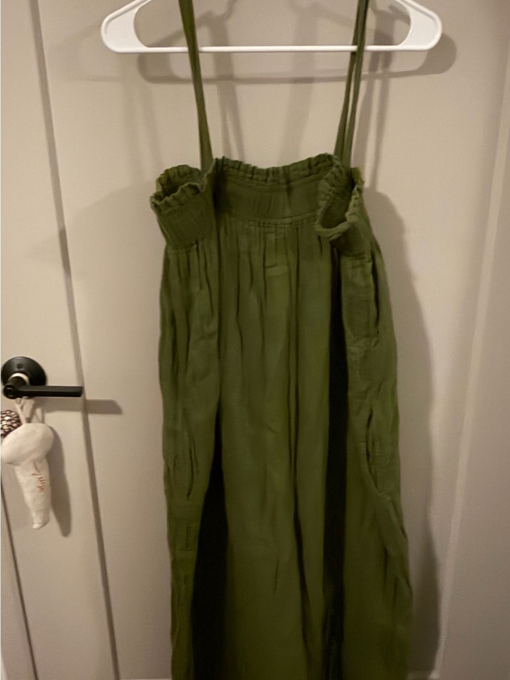 Laude the Label Olive Green jumpsuit with Spaghetti Straps